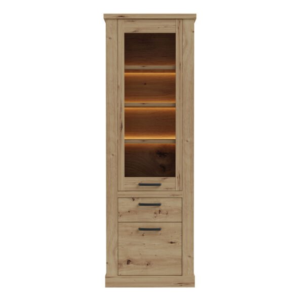 Corona Narrow Display Cabinet in Artisan Oak - Image 3