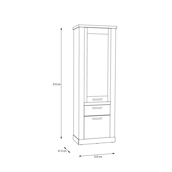Corona Narrow Display Cabinet in Artisan Oak - Image 8