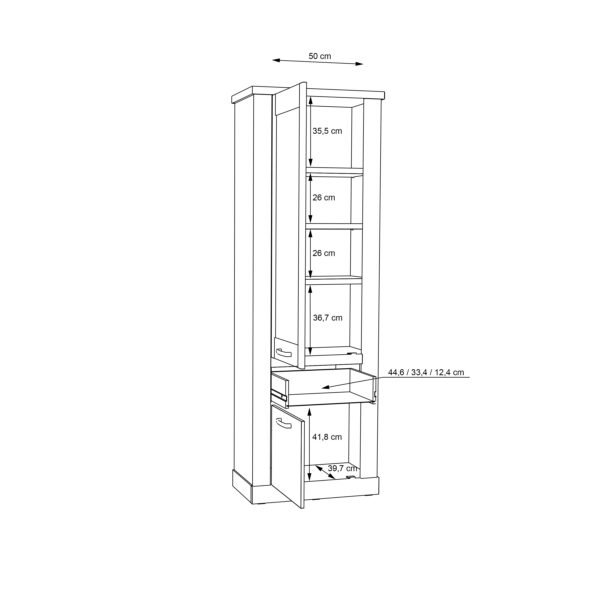 Corona Narrow Display Cabinet in Artisan Oak - Image 9