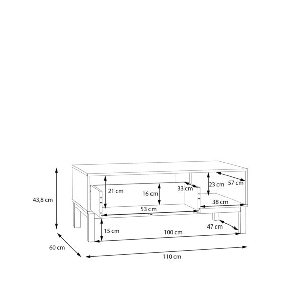 Wensley 1 Drawer Coffee Table in Light Grey and Oak - Image 8