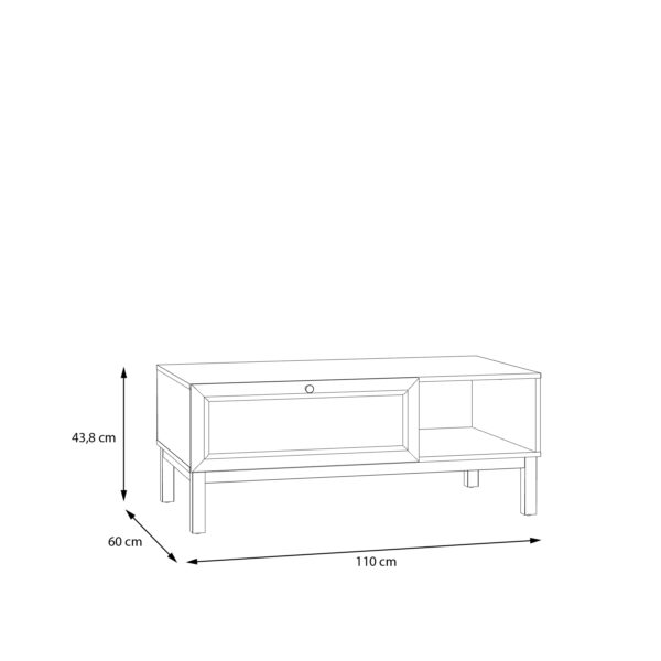 Wensley 1 Drawer Coffee Table in Light Grey and Oak - Image 9