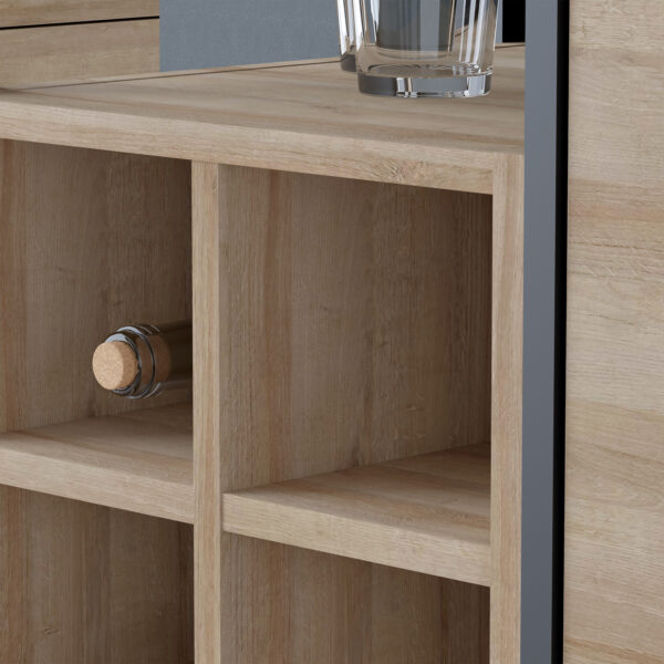 High Rock 3 Drawer Display Chest in Matt Black/Riviera Oak - Image 8