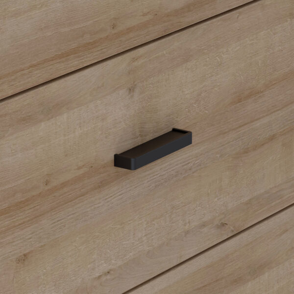 High Rock 3 Drawer Display Chest in Matt Black/Riviera Oak - Image 9
