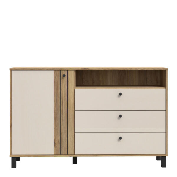 Grafton 1 Door 3 Drawer Chest In Cream and Oak - Image 2