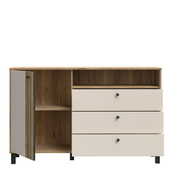 Grafton 1 Door 3 Drawer Chest In Cream and Oak - Image 4