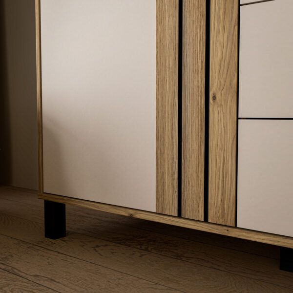 Grafton 1 Door 3 Drawer Chest In Cream and Oak - Image 9