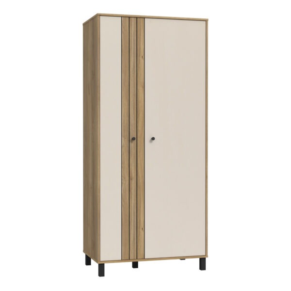 Grafton 2 Door Wardrobe In Cream and Oak