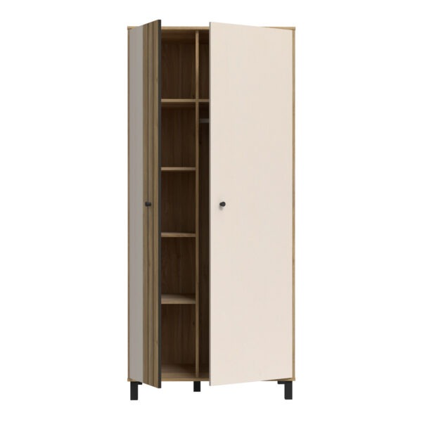 Grafton 2 Door Wardrobe In Cream and Oak - Image 5