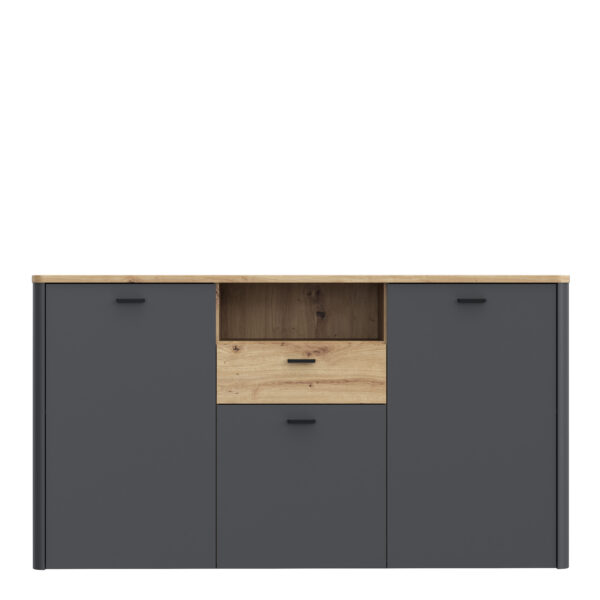 Klara 3 Door 1 Drawer Chest in Grey and Oak - Image 2