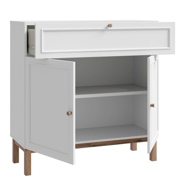 Wensley 2 Door 1 Drawer Console in Light Grey and Oak - Image 3