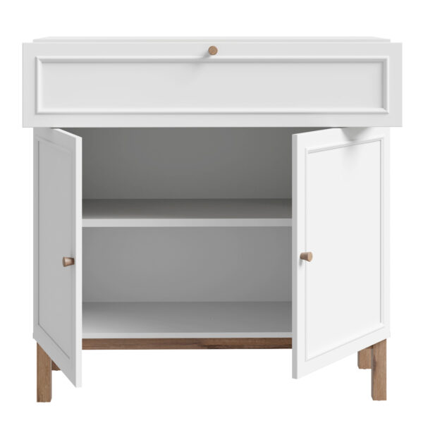 Wensley 2 Door 1 Drawer Console in Light Grey and Oak - Image 4