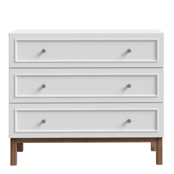 Wensley 3 Drawer Chest in Light Grey and Oak - Image 2