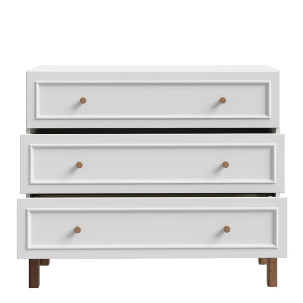 Wensley 3 Drawer Chest in Light Grey and Oak - Image 4