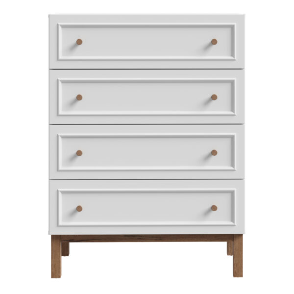Wensley 4 Drawer Chest in Light Grey and Oak - Image 2