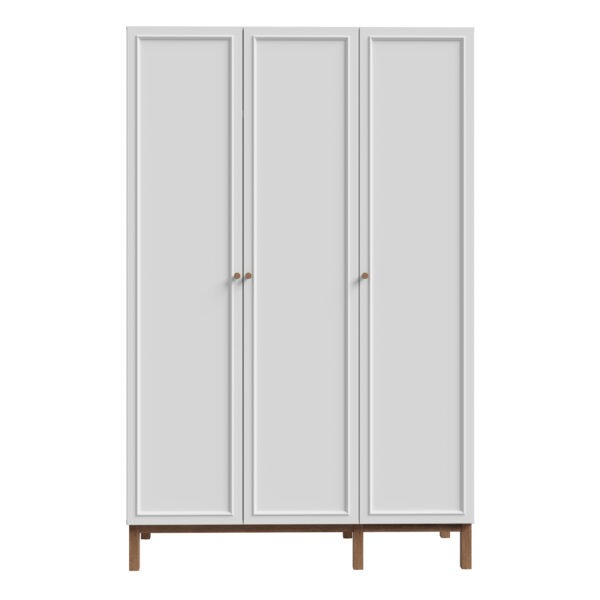 Wensley 3 Door Wardrobe in Light Grey and Oak - Image 3