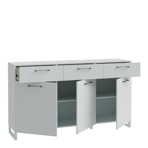Sali 3 Door 3 Drawer Chest in Light Grey - Image 3