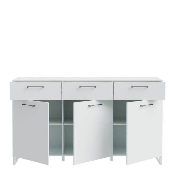 Sali 3 Door 3 Drawer Chest in Light Grey - Image 4