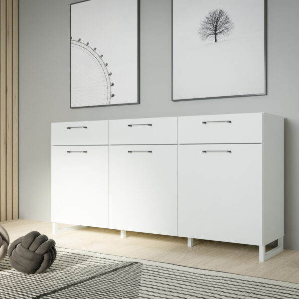 Sali 3 Door 3 Drawer Chest in Light Grey - Image 6