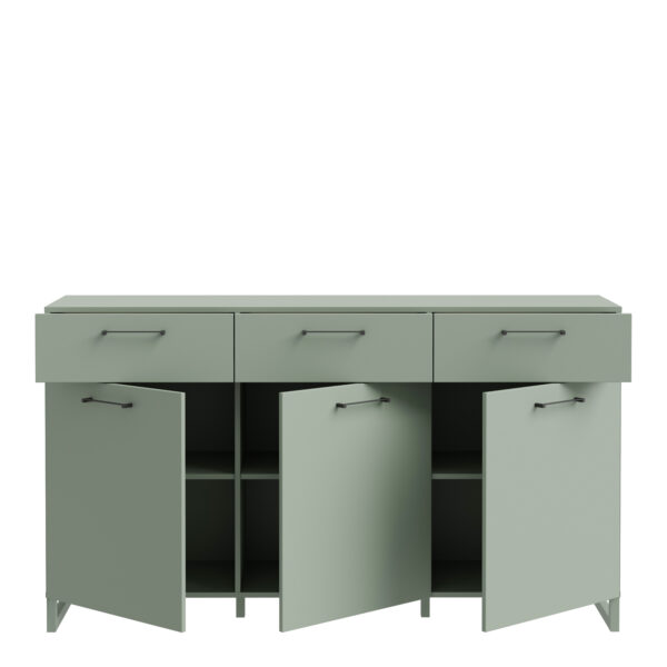 Sali 3 Door 3 Drawer Chest in Sage Green - Image 4