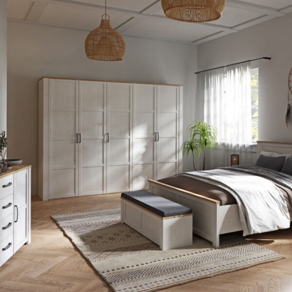 Bohol 5 Door Wardrobe in Riviera Oak/White - Image 4