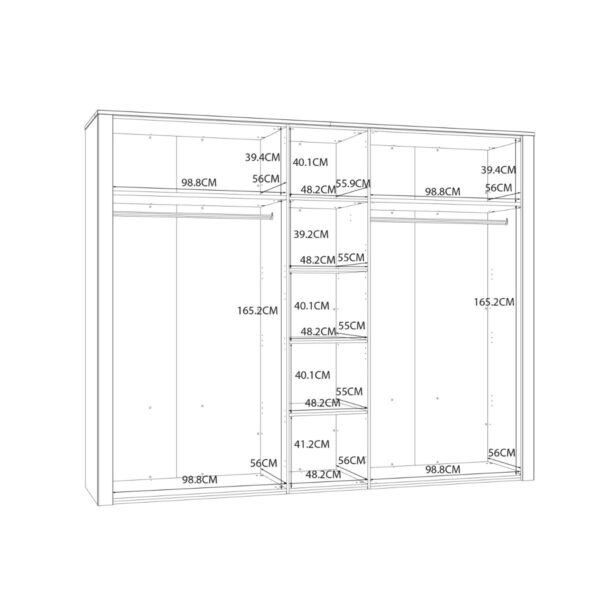 Bohol 5 Door Wardrobe in Riviera Oak/White - Image 5