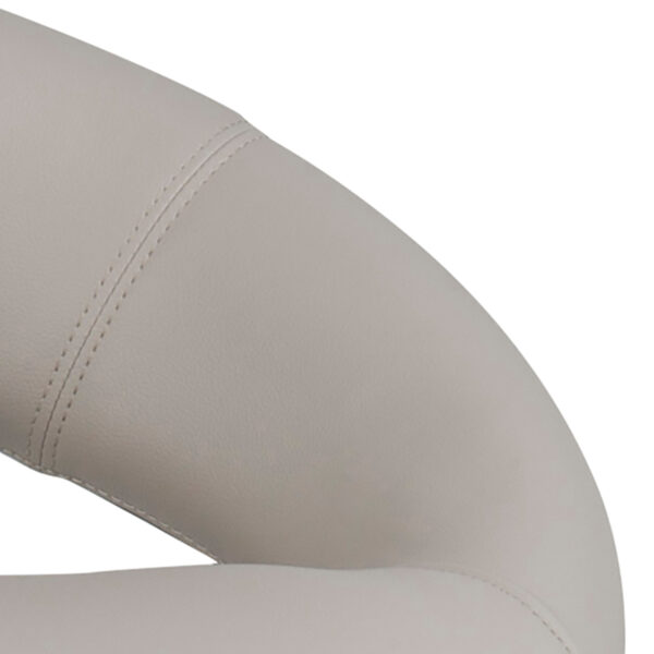 Plump Light Grey Swivel Bar Stool with Open Back - Image 5