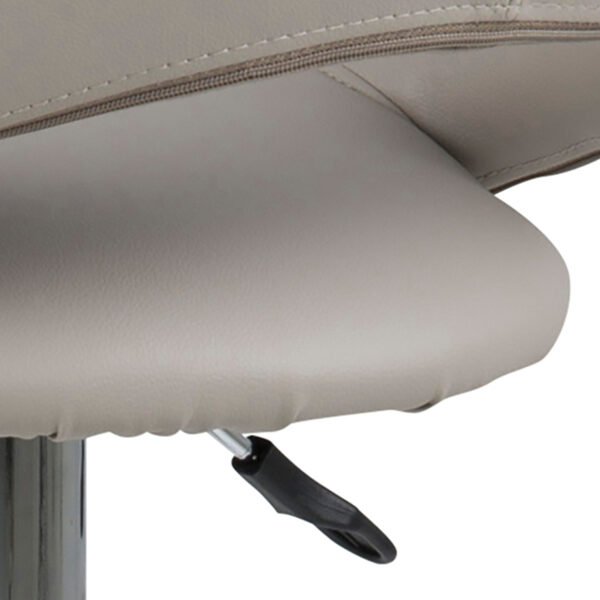 Plump Light Grey Swivel Bar Stool with Open Back - Image 6