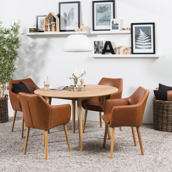 Nagano Round Dining Table in Oak - Image 4