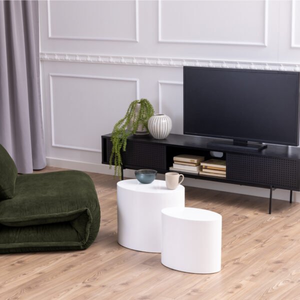 Mice Oval Coffee Table in White Set of 2 - Image 2