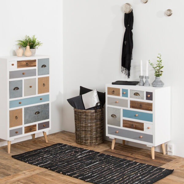 Thais White Shabby Chic Multi Coloured 11 Drawer Chest - Image 5