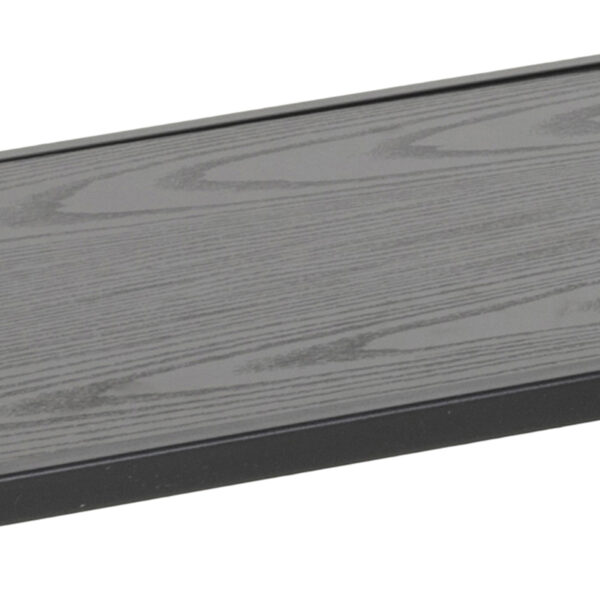 Seaford Wide Black Metal Bookcase with 4 Black Oak Shelves - Image 7