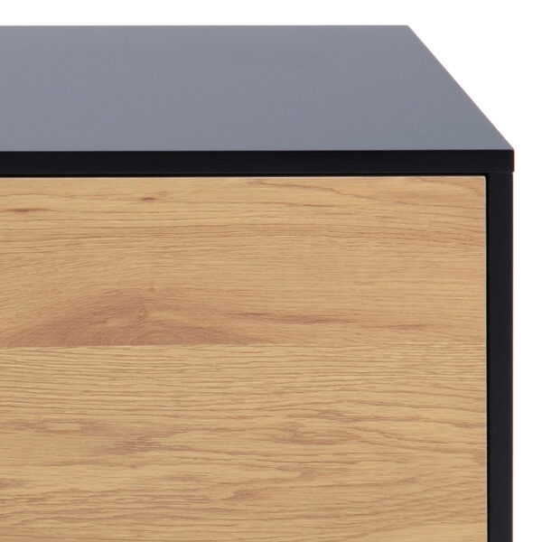 Seaford TV Unit 2 Doors 1 Drawer in Black & Oak - Image 6