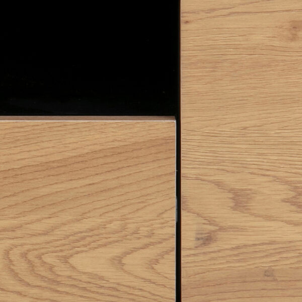 Seaford TV Unit 2 Doors 1 Drawer in Black & Oak - Image 7