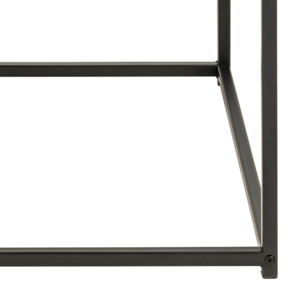 Seaford Black Metal Coffee Table with Oak Top - Image 10