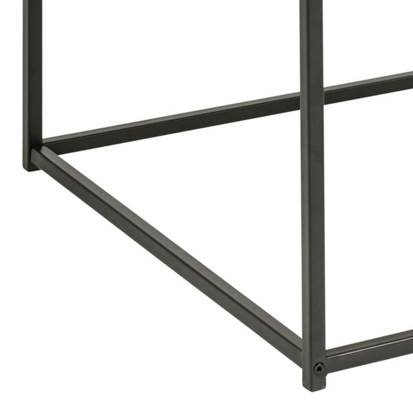 Seaford Black Metal Coffee Table with Oak Top - Image 9
