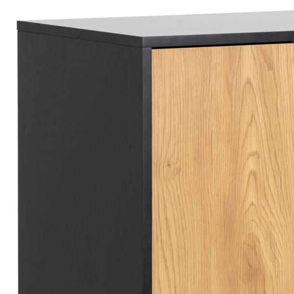 Seaford 3 Door 2 Drawer Sideboard in Black & Oak - Image 7