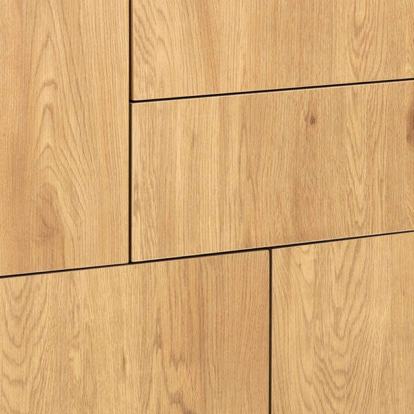 Seaford 3 Door 2 Drawer Sideboard in Black & Oak - Image 8