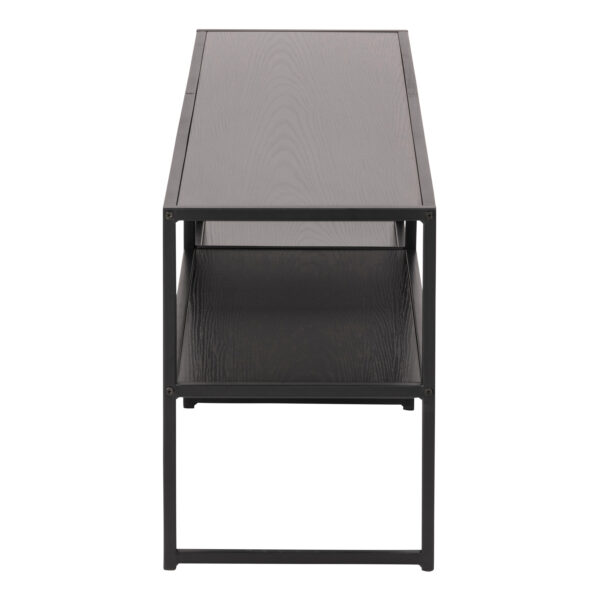 Seaford Black Metal Open TV Unit with 3 Black Shelves - Image 3