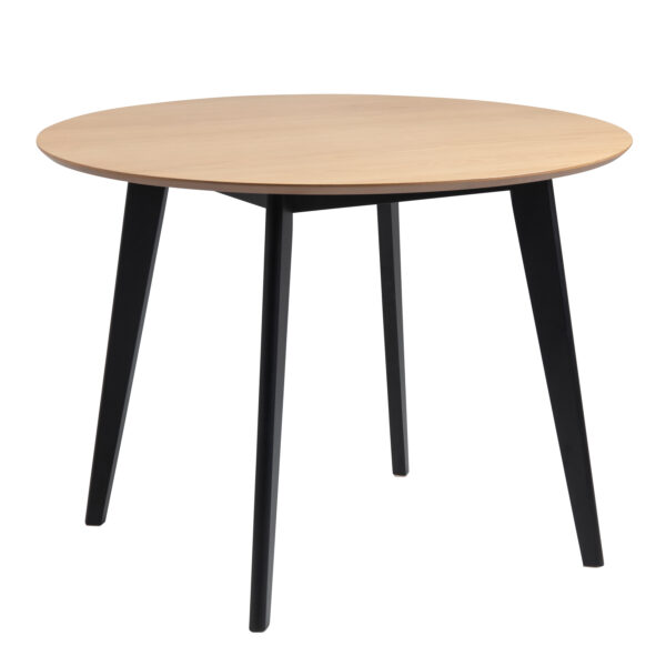 Roxby Round Dining Table in Oak & Black Included 4 Roxby Dining Chairs in Black and Oak - Image 2