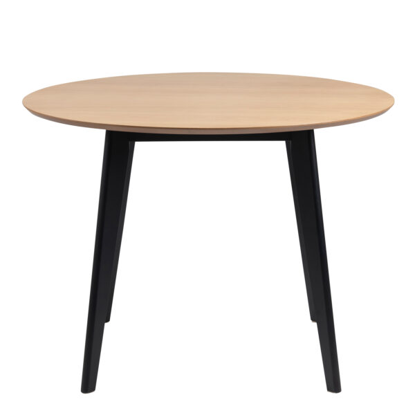 Roxby Round Dining Table in Oak & Black Included 4 Roxby Dining Chairs in Black and Oak - Image 3