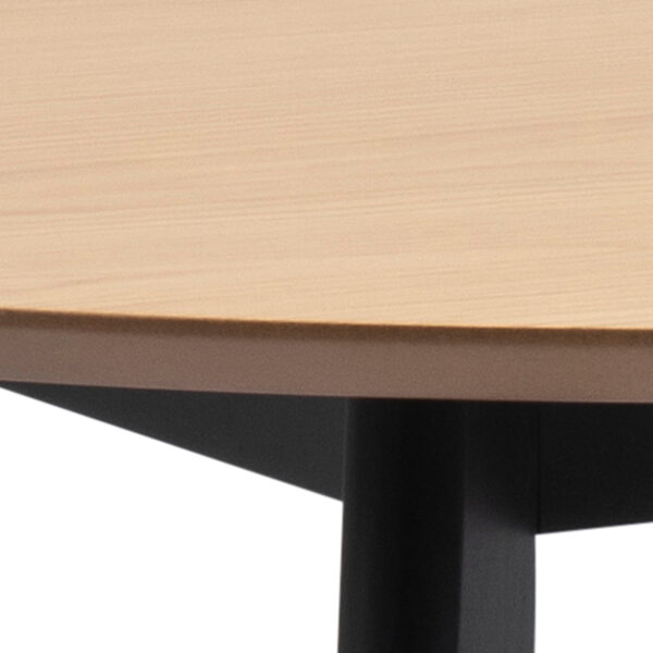 Roxby Round Dining Table in Oak & Black Included 4 Roxby Dining Chairs in Black and Oak - Image 4