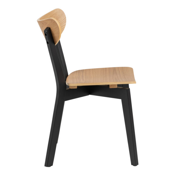 Roxby Round Dining Table in Oak & Black Included 4 Roxby Dining Chairs in Black and Oak - Image 6