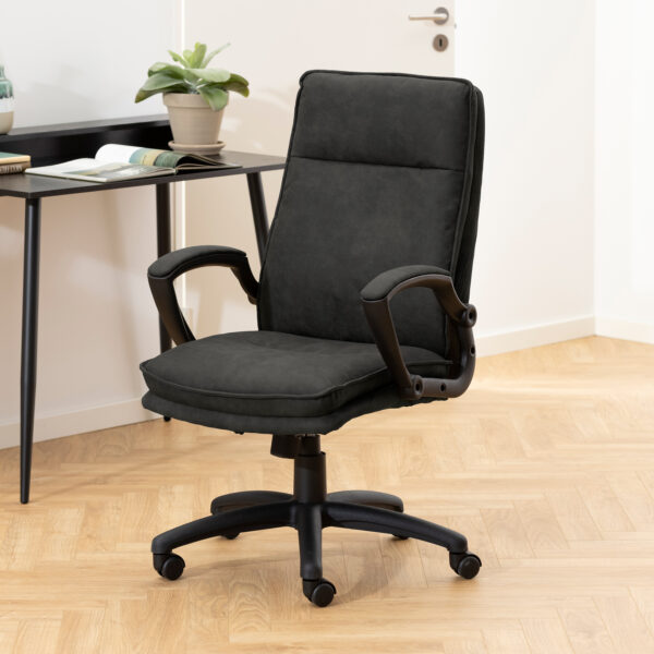 Brad Swivel Desk Chair with Armrest in Black - Image 5