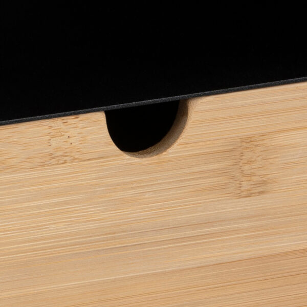 Joliet 1 Drawer Wallmounted Bedside Table in Black & Bamboo - Image 12