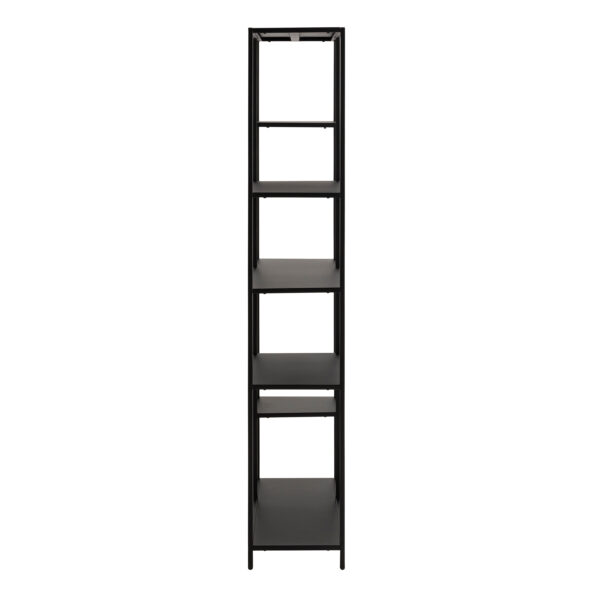 Newcastle Asymmetrical Bookcase with 6 Shelves in Matt Black - Image 3