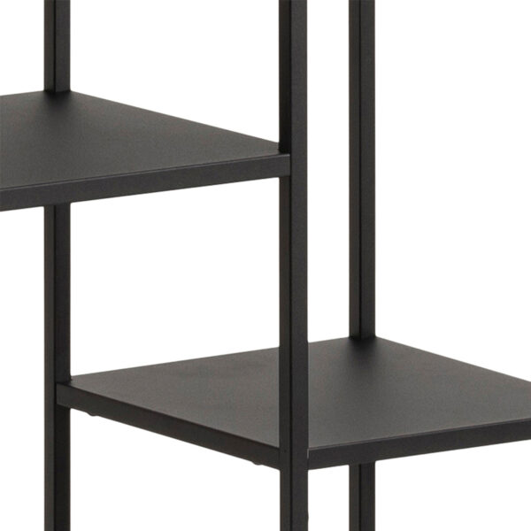 Newcastle Asymmetrical Bookcase with 6 Shelves in Matt Black - Image 8