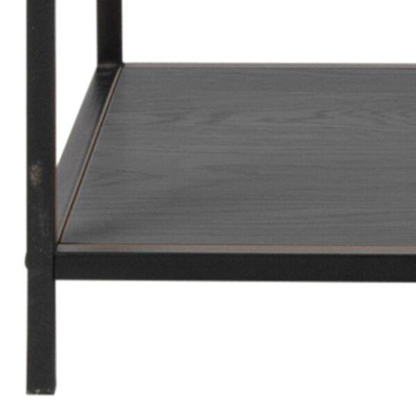 Seaford Black Metal Large Asymmetrical Bookcase with 5 Black Shelves - Image 10