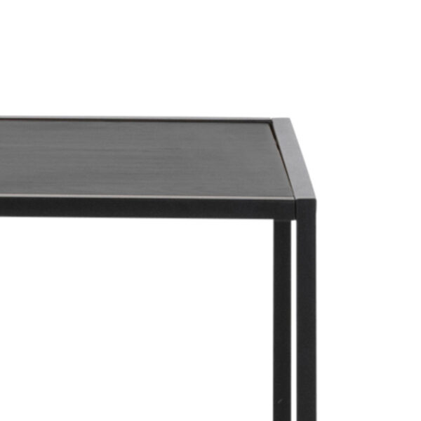 Seaford Black Metal Large Asymmetrical Bookcase with 5 Black Shelves - Image 8