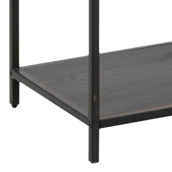 Seaford Black Metal Large Asymmetrical Bookcase with 5 Black Shelves - Image 9