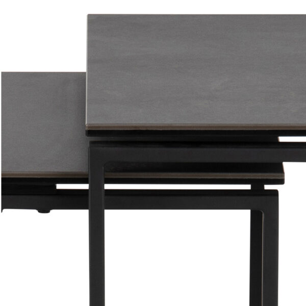 Katrine Ceramic Nest of Tables in Black Set of 3 - Image 7
